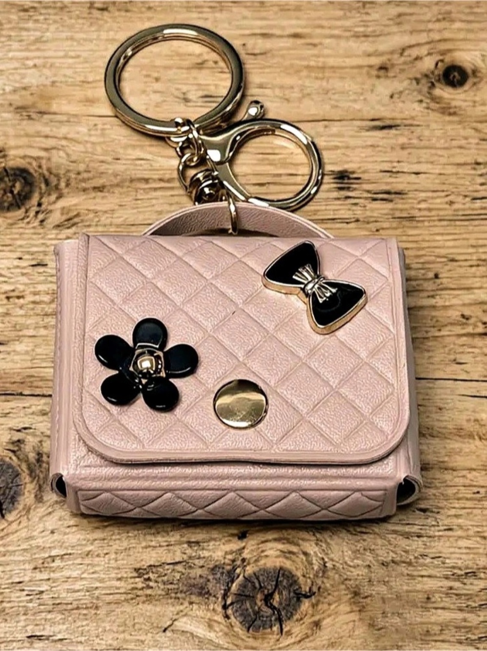 Quilted Pink Key chain